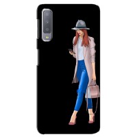Чехол с картинкой Модные Девчонки Samsung Galaxy A7-2018, A750 – Девушка со смартфоном