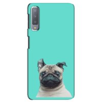 Бампер для Samsung Galaxy A7-2018, A750 с картинкой "Песики" (Собака Мопс)
