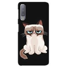Чехол с принтом для Samsung Galaxy A7-2018, A750 (AlphaPrint) Модные коты (Грустный кот)