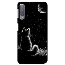 Чехол с принтом для Samsung Galaxy A7-2018, A750 (AlphaPrint) Модные коты (Котик и луна)
