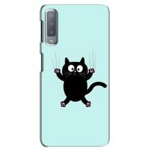 Чехол с принтом для Samsung Galaxy A7-2018, A750 (AlphaPrint) Модные коты (Падающий кот)