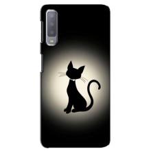 Чехол с принтом для Samsung Galaxy A7-2018, A750 (AlphaPrint) Модные коты (Силуэт котика)