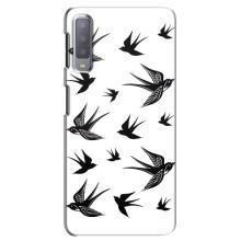 Чехол с птицами на Samsung Galaxy A7-2018, A750 (VPrint) (Ласточки)