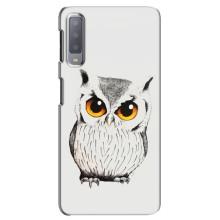 Чехол с птицами на Samsung Galaxy A7-2018, A750 (VPrint) (Милая Сова)
