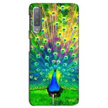 Чехол с птицами на Samsung Galaxy A7-2018, A750 (VPrint) (Яркий Павлин)