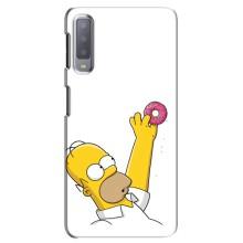 Чехол с Симпсонами для Samsung Galaxy A7-2018, A750 (VPrint) (Гомер с пончиком)