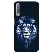 Чехол со Львом для Samsung Galaxy A7-2018, A750 (VPrint) (Синий Лев)