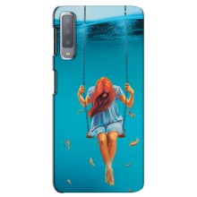 Чохол Стильні дівчата на Samsung Galaxy A7-2018, A750 – Дівчина на гойдалці