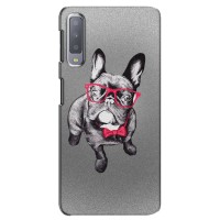 Чехол (ТПУ) Милые собачки для Samsung Galaxy A7-2018, A750 – Бульдог в очках