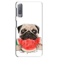 Чехол (ТПУ) Милые собачки для Samsung Galaxy A7-2018, A750 (Смешной Мопс)