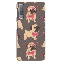 Чехол (ТПУ) Милые собачки для Samsung Galaxy A7-2018, A750 (Собачки Мопсики)