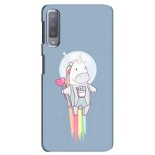 Чохол Unicorn на Samsung Galaxy A7-2018, A750 (Єдинорог космонавт)