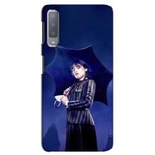 Чехлы Венсдей на Samsung Galaxy A7-2018, A750 Уэнсдей (AlphaPrint) (Уэнздей с зонтом)