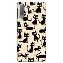 Чехол с рисунком кот на Samsung Galaxy A7-2018, A750