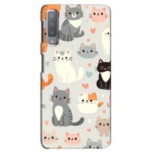 Чехол с рисунком кот на Samsung Galaxy A7-2018, A750 – Коллаж котов