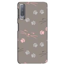 Чехол с рисунком кот на Samsung Galaxy A7-2018, A750 – Лапы и усы