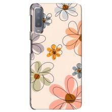 Чехол с цветочным принтом на Самсунг А7-2018, А750 – Разноцветные цветы