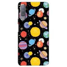 Космические Чехлы для Самсунг А7-2018, А750 (VPrint) (Рисованные планеты)