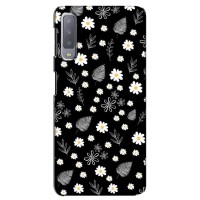 Чехлы с тематикой "ЦВЕТЫ" на Samsung Galaxy A7-2018, A750 – цветение на чорном