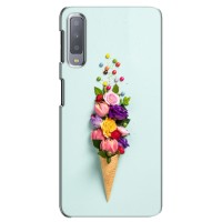 Чохли з тематикою "КВІТИ" на Samsung Galaxy A7-2018, A750 (Квітка-морозиво)