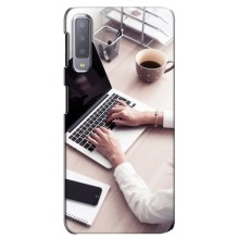 Силиконовый бампер (Работники) на Samsung Galaxy A7-2018, A750 – Офисный работник