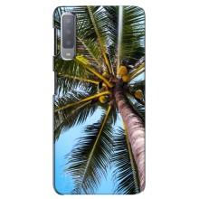 Силиконовый чехол с КАРТИНКАМИ лето для Samsung Galaxy A7-2018, A750 (AlphaPrint) (Пальма)