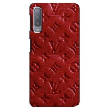 Текстурный Чехол Louis Vuitton для Самсунг А7 (2018) – Красный ЛВ