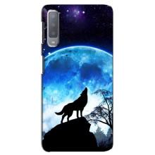 Защитные чехлы для Самсунг А7-2018, А750 (AlphaPrint) (ХИТ продаж) ВОЛК (Волк на луну)