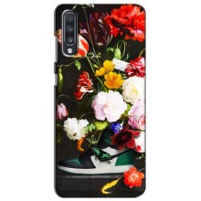 Брендновые Чехлы для Samsung Galaxy A70 2019 (A705F) - (PREMIUMPrint) (Nike цветы)