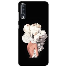 Чехлы (ART) Цветы на Samsung Galaxy A70 2019 (A705F) (VPrint) (Белые цветы)