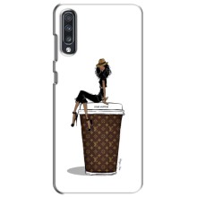 Чехлы Луи Витон для Samsung Galaxy A70 2019 (A705F) (AlphaPrint - LOUIS VUITTON) (кофе LOUIS VUITTON)