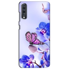 Чехлы с Цветами для Samsung Galaxy A70 2019 (A705F) (VPrint) (Бабочка на цветочке)