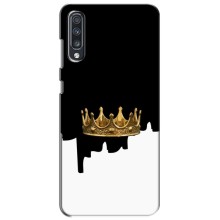 Чехол (Корона на чёрном фоне) для Самсунг А70 (2019) (Золотая корона)