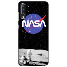 Силиконовый бампер с принтом "Наса" на Samsung Galaxy A70 2019 (A705F) – Nasa на луне