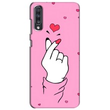 Чехол с принтом для Samsung Galaxy A70 2019 (A705F) (AlphaPrint - Знак сердечка) – Знак Love