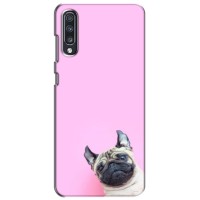 Бампер для Samsung Galaxy A70 2019 (A705F) с картинкой "Песики" (Собака на розовом)