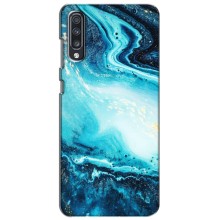 Мраморный чехол на Samsung Galaxy A70 2019 (A705F) (VPrint) (Голубой мрамор)