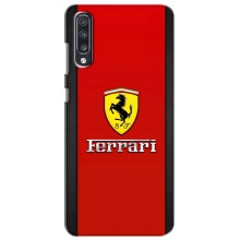 Силиконовый бампер с картинкой машины на Samsung Galaxy A70 2019 (A705F) (Ferrari Logo)