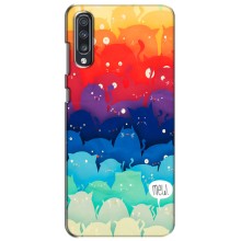 Силиконовый чехол с котиком для Samsung Galaxy A70 2019 (A705F) – Mew