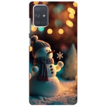 Чехлы на Новый Год Samsung Galaxy A71 (A715) – Снеговик праздничный