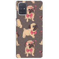 Чехол (ТПУ) Милые собачки для Samsung Galaxy A71 (A715) – Собачки Мопсики