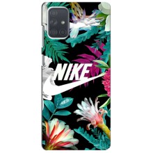 Силіконовый Чохол на Samsung Galaxy A71 (A715) з картинкою НАЙК – Квітковий Nike