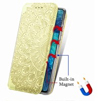 Шкіряний чохол книжка GETMAN Mandala (PU) для Samsung Galaxy A72 4G / A72 5G – Жовтий