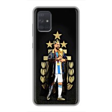 Чехлы для Samsung Galaxy A72 (Leo чемпион) (AlphaPrint) (Месси Король)