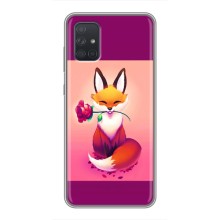 Чехлы с картинкой Лисички для Samsung Galaxy A72 (VPrint) (Лисичка с розочкой)
