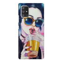 Чехол с картинкой Модные Девчонки Samsung Galaxy A72 – Девушка с коктейлем