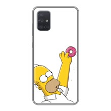 Чехол с Симпсонами для Samsung Galaxy A72 (VPrint) (Гомер с пончиком)
