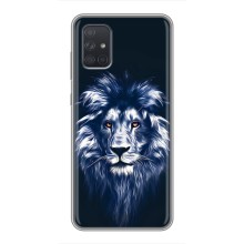 Чехол со Львом для Samsung Galaxy A72 (VPrint) (Синий Лев)