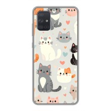 Чехол с рисунком кот на Samsung Galaxy A72 (Коллаж котов)