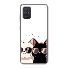 Чехол с рисунком кот на Samsung Galaxy A72 (Коты в очках)